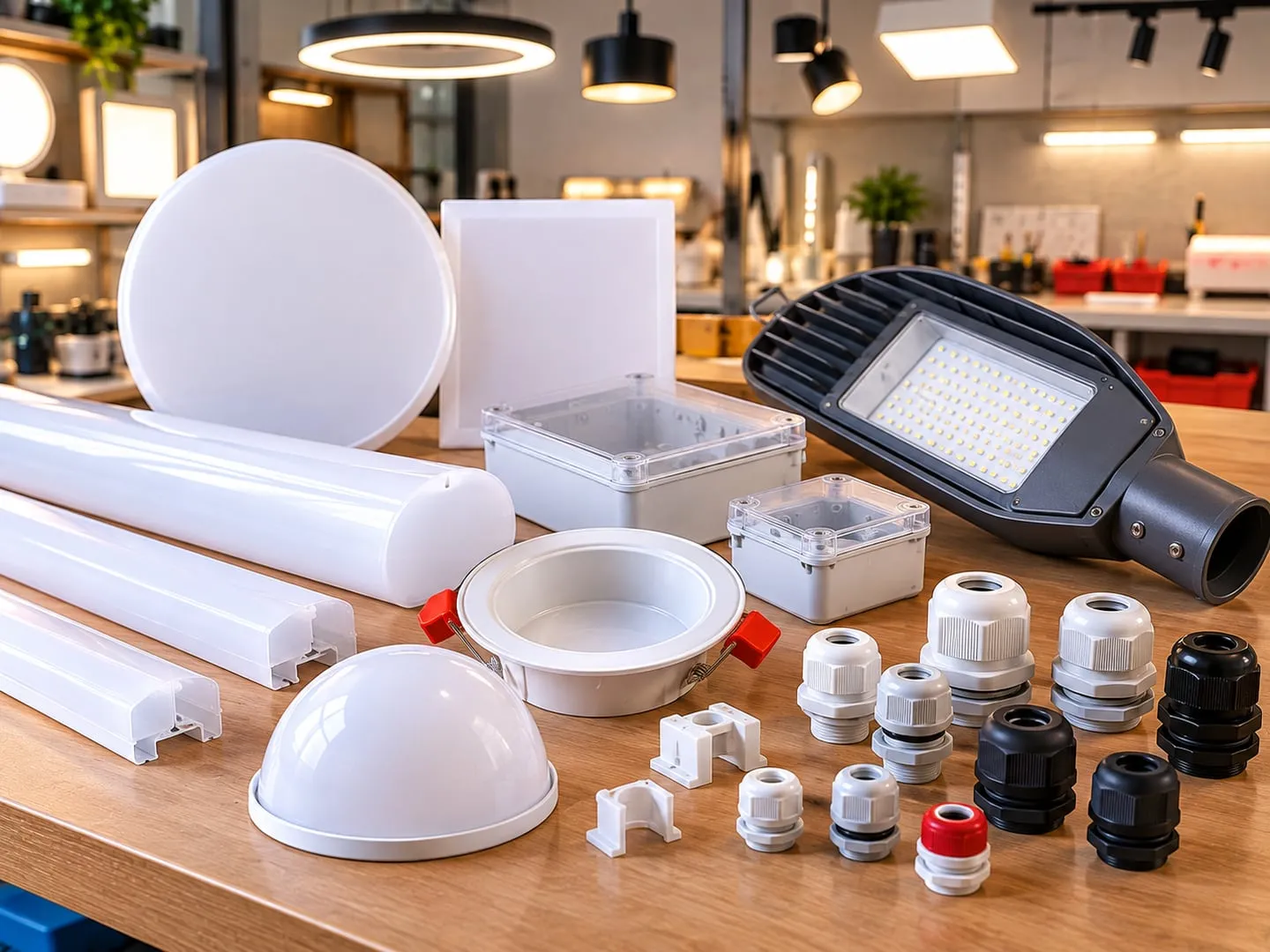 Injection-moulded lighting & electrical components